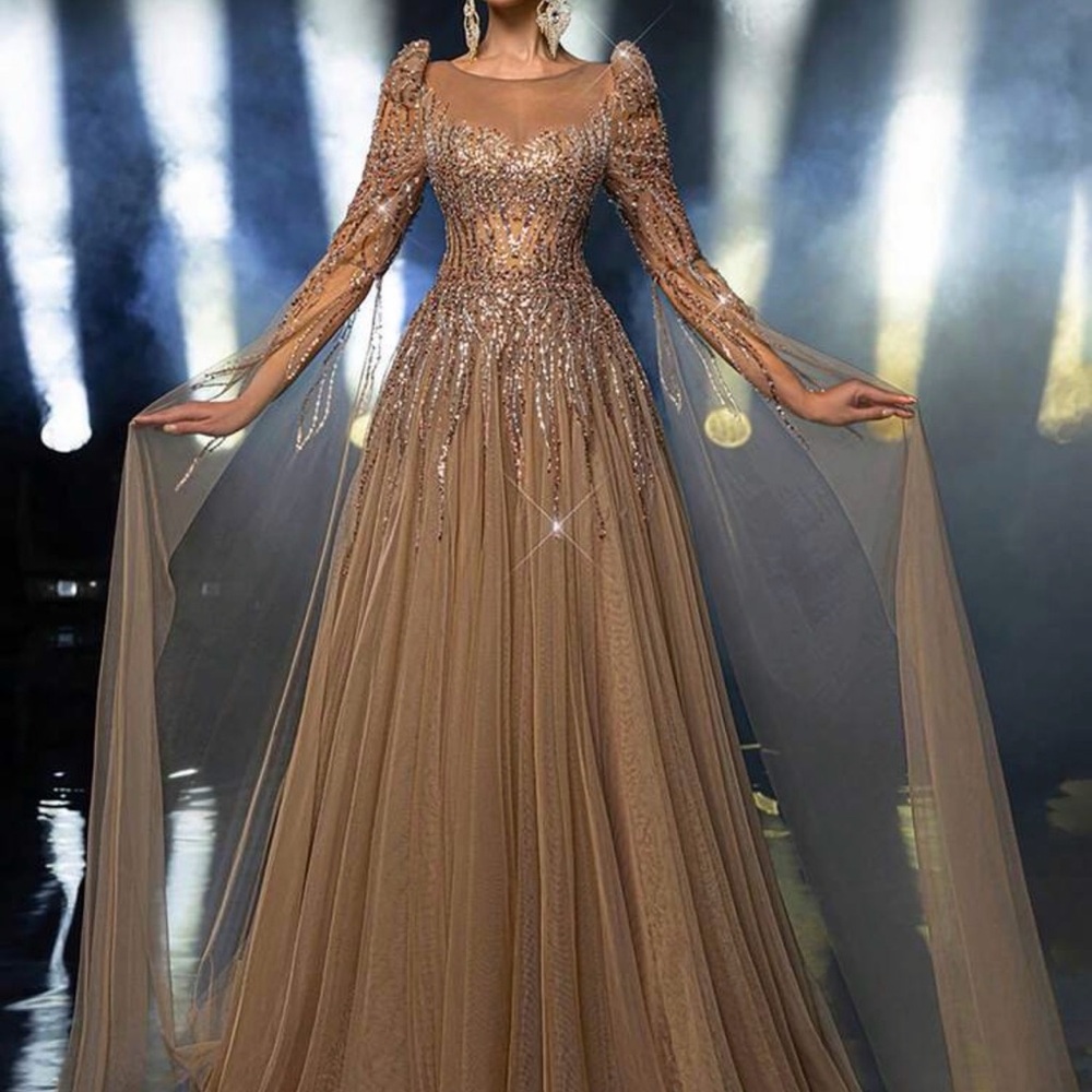 Elegant Sequin Embellished Evening Gown